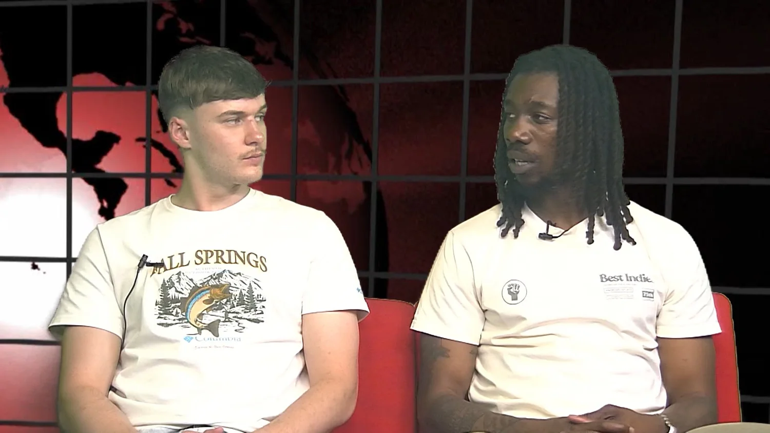 Two young guests in a live session